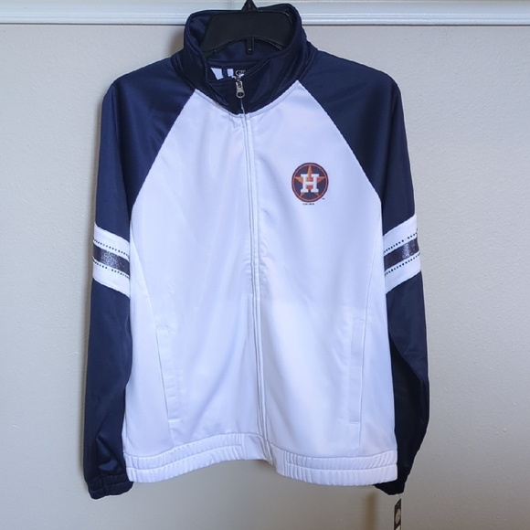 Women's Navy and White Varsity Jacket - Picture 5 of 7